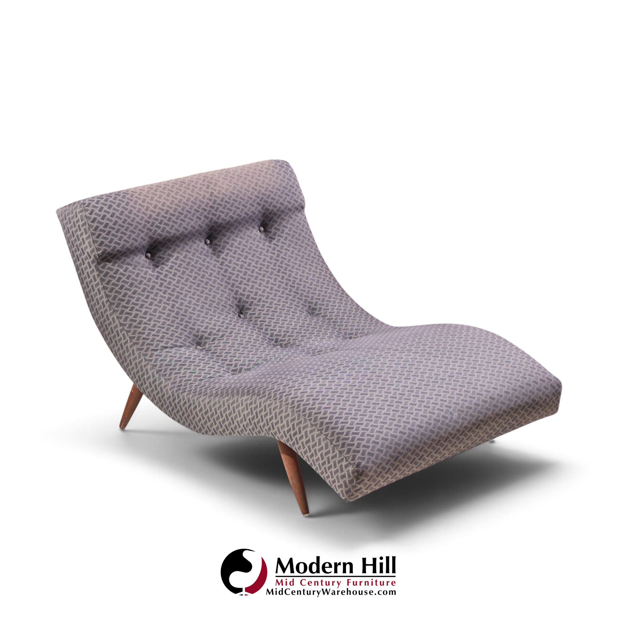 adrian pearsall for craft associates mid century walnut wave chaise