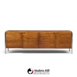 alexis yermakov for stow & davis electra series mid century walnut and chrome credenza