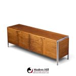 alexis yermakov for stow & davis electra series mid century walnut and chrome credenza