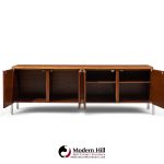 alexis yermakov for stow & davis electra series mid century walnut and chrome credenza