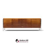 alexis yermakov for stow & davis electra series mid century walnut and chrome credenza