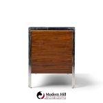 alexis yermakov for stow & davis electra series mid century walnut and chrome credenza