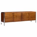 alexis yermakov for stow & davis electra series mid century walnut and chrome credenza