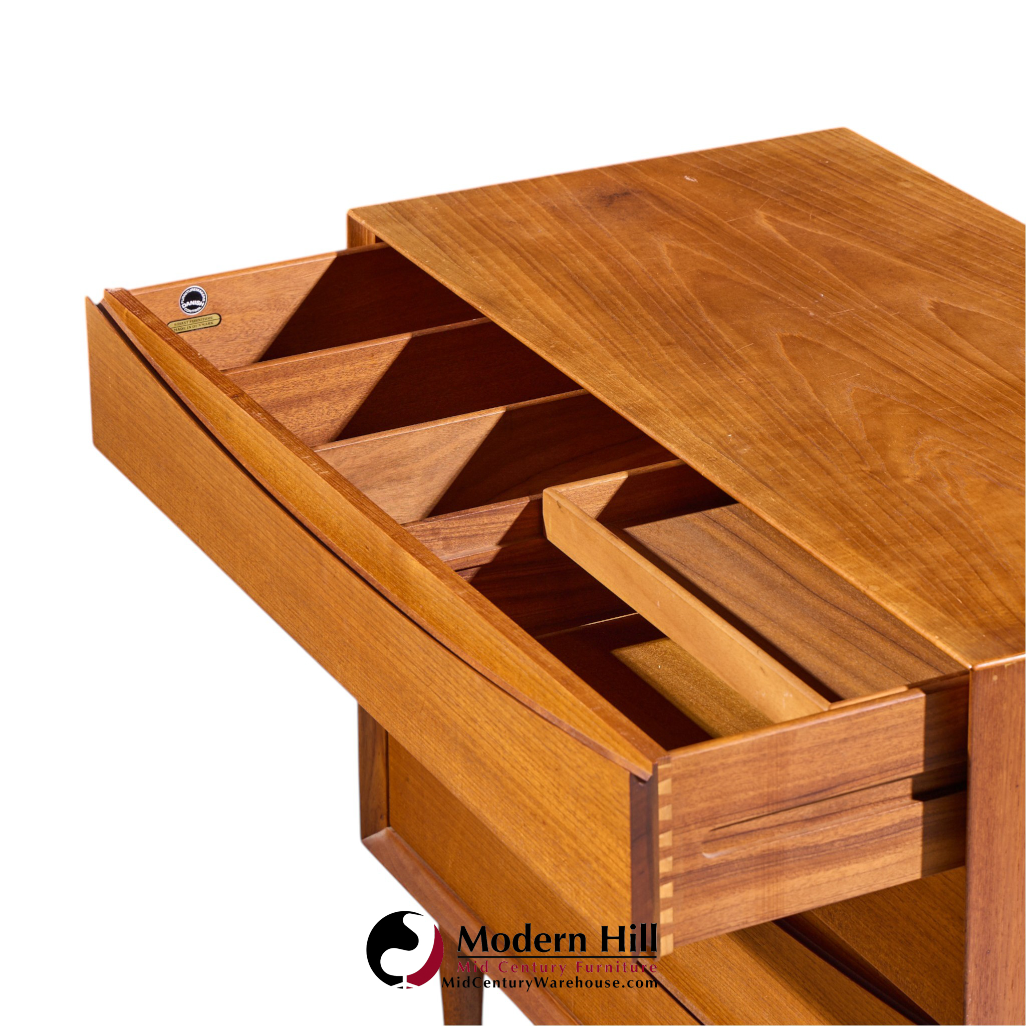 arne vodder for sibast mid century danish teak 4 drawer dresser