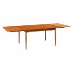 arne vodder for sibast mid century danish teak expanding dining table with 2 leaves