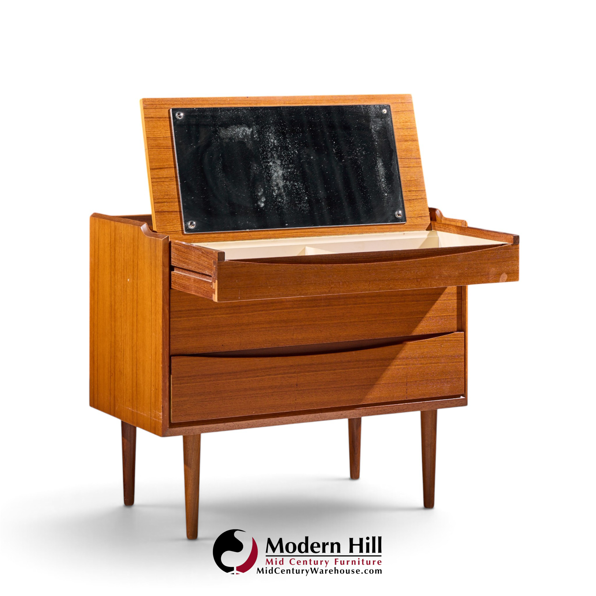 arne vodder for sibast mid century danish teak dressing table vanity dresser