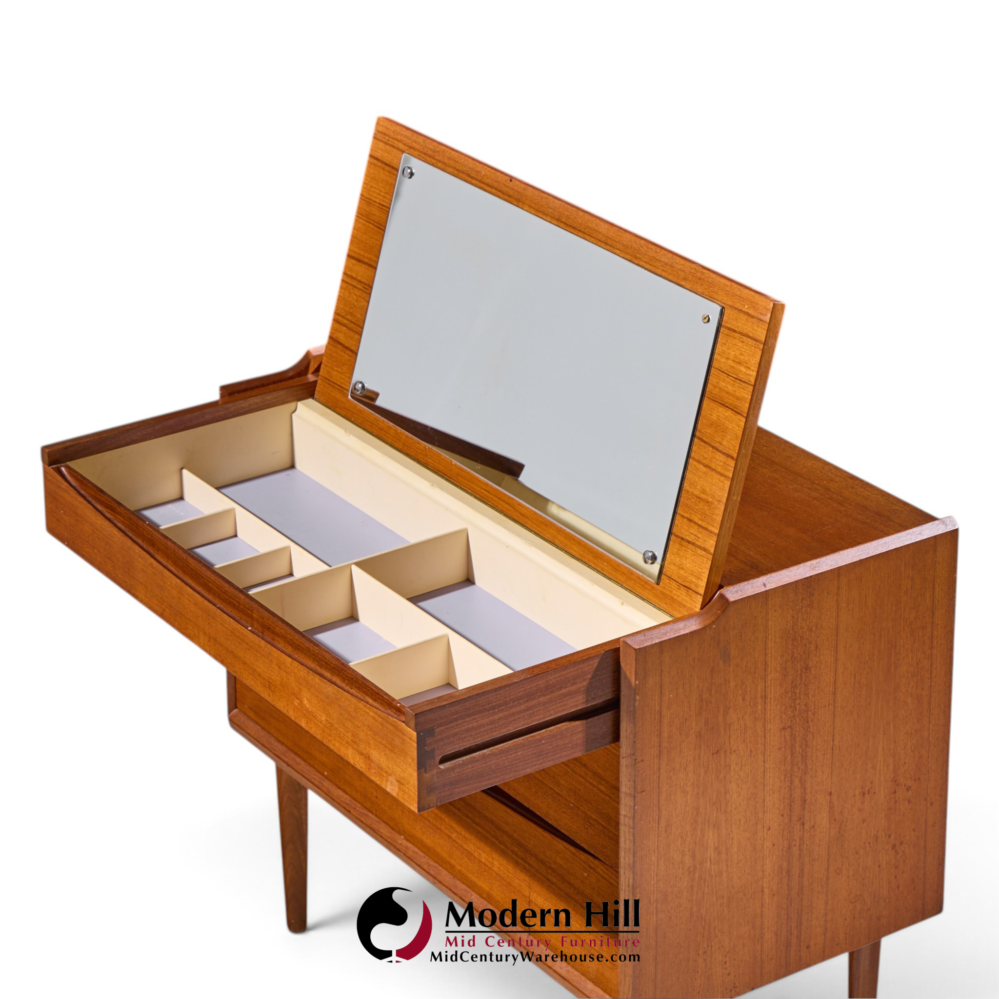 arne vodder for sibast mid century danish teak dressing table vanity dresser