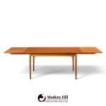 arne vodder for sibast mid century danish teak expanding dining table with 2 leaves