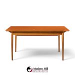 arne vodder for sibast mid century danish teak expanding dining table with 2 leaves