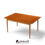 arne vodder for sibast mid century danish teak expanding dining table with 2 leaves