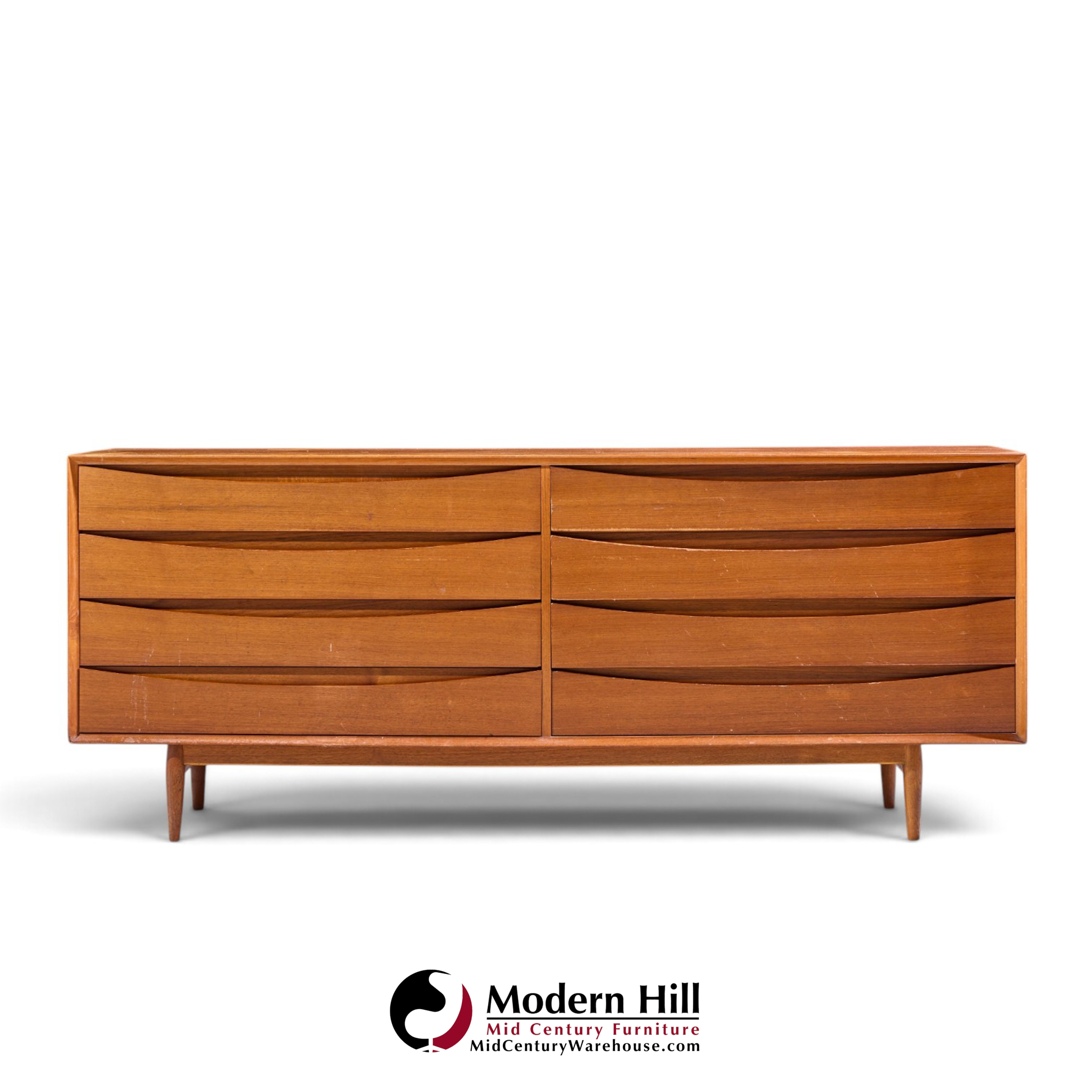 arne vodder for sibast triennale mid century danish teak 8 drawer dresser