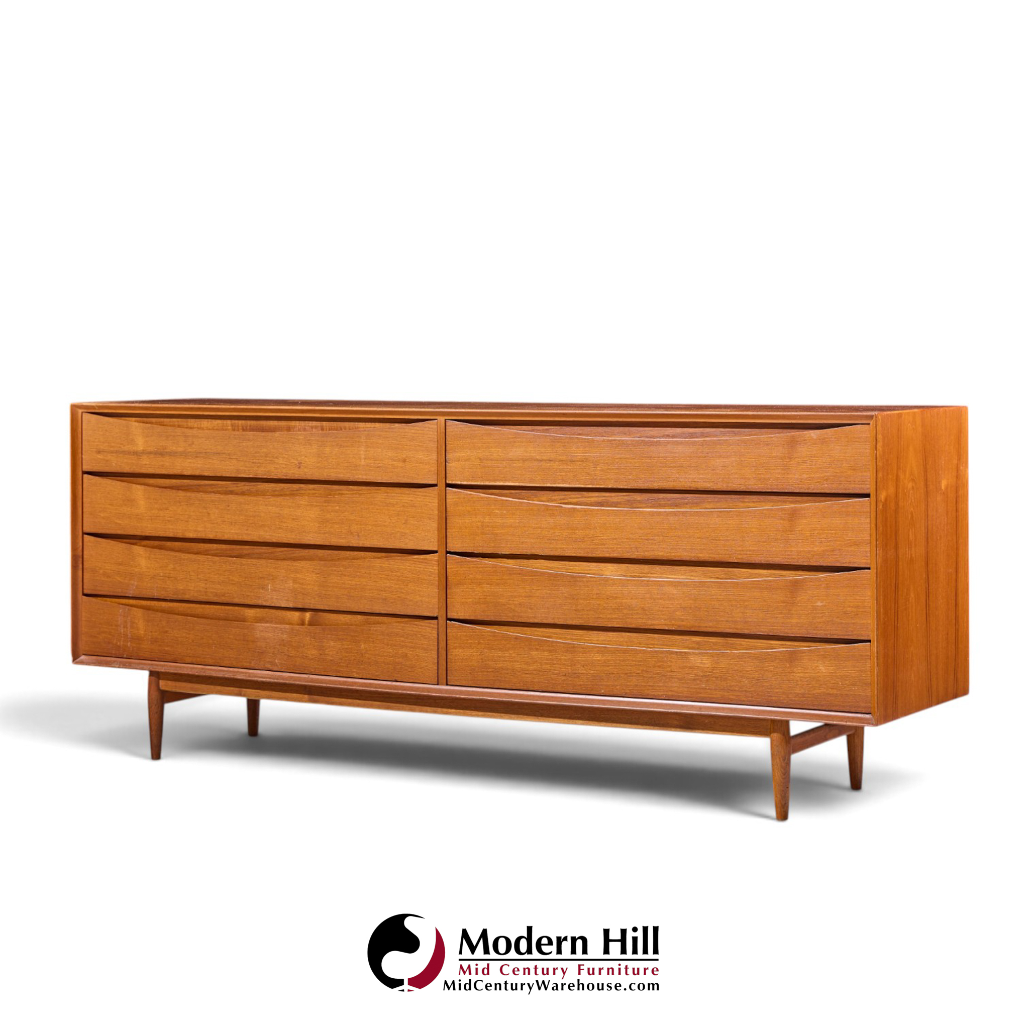 arne vodder for sibast triennale mid century danish teak 8 drawer dresser