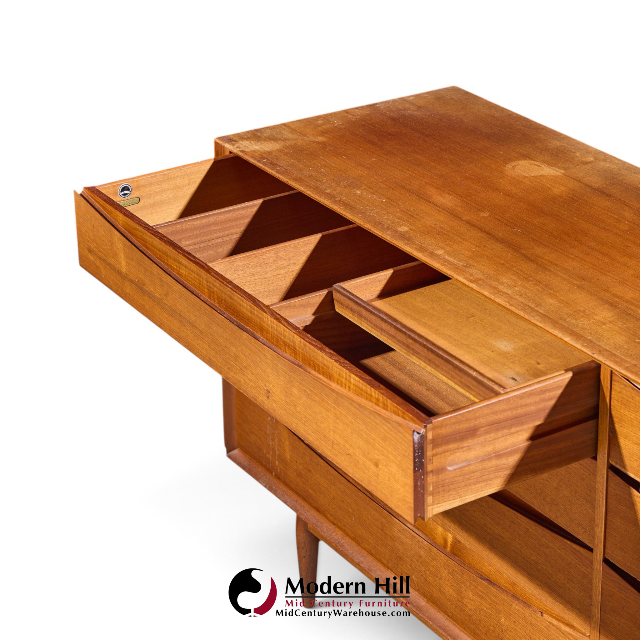 arne vodder for sibast triennale mid century danish teak 8 drawer dresser