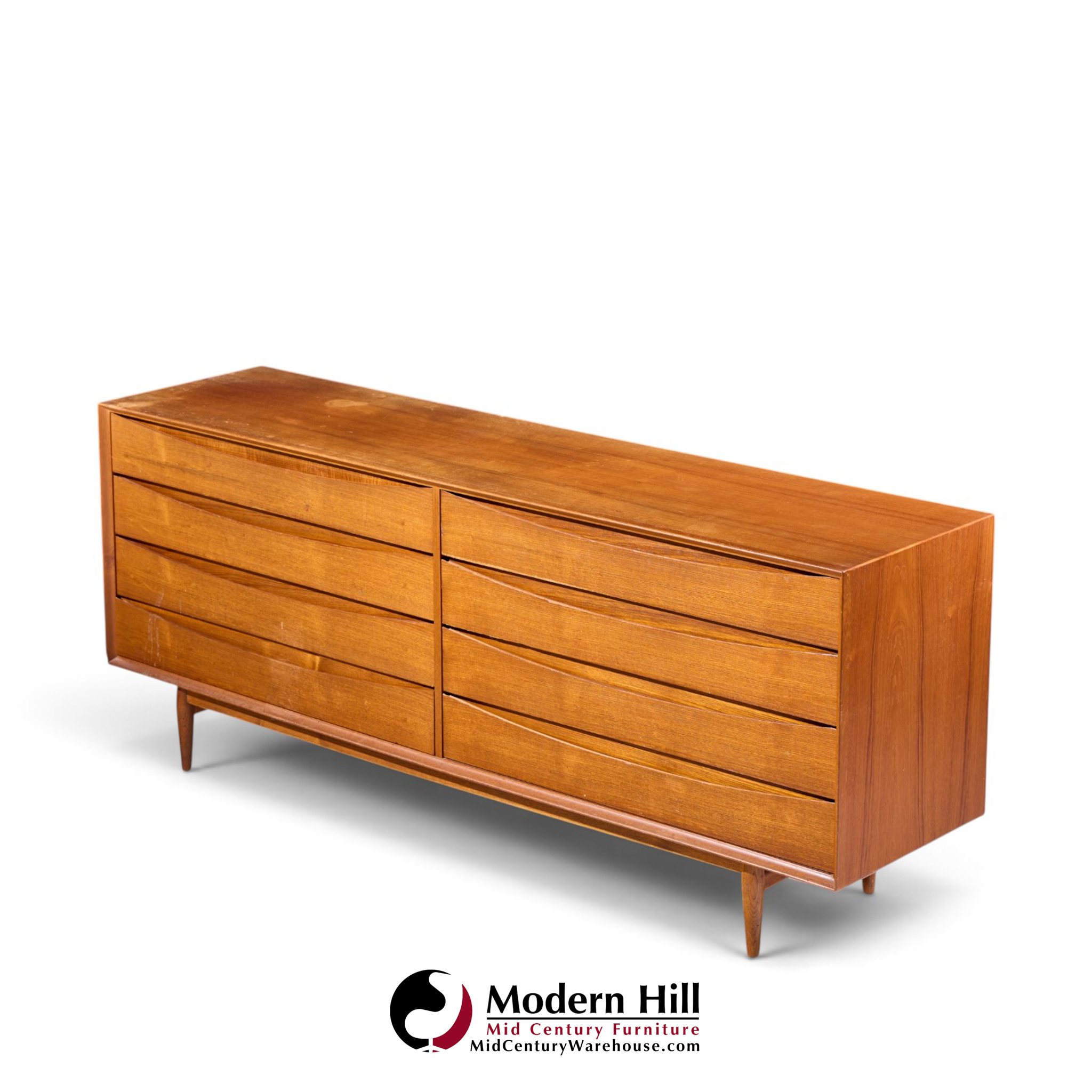 arne vodder for sibast triennale mid century danish teak 8 drawer dresser