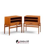 arne vodder for vamo sønderborg mid century danish teak nightstands - pair