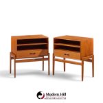 arne vodder for vamo sønderborg mid century danish teak nightstands - pair