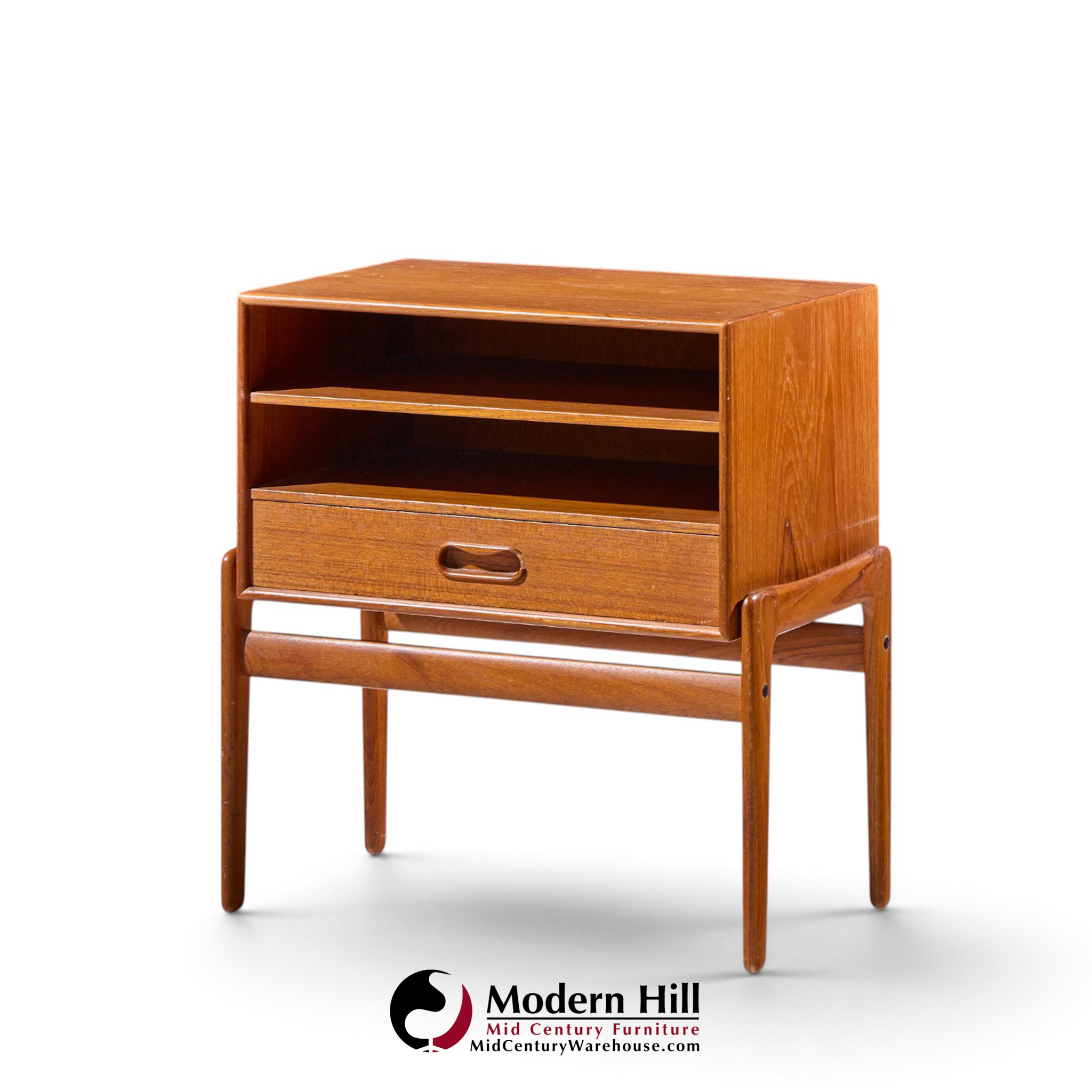 arne vodder for vamo sønderborg mid century danish teak nightstands - pair