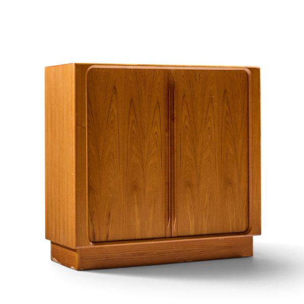 bernhard pedersen mid century danish teak tambour door armoire dresser
