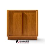 bernhard pedersen mid century danish teak tambour door armoire dresser