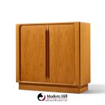 bernhard pedersen mid century danish teak tambour door armoire dresser