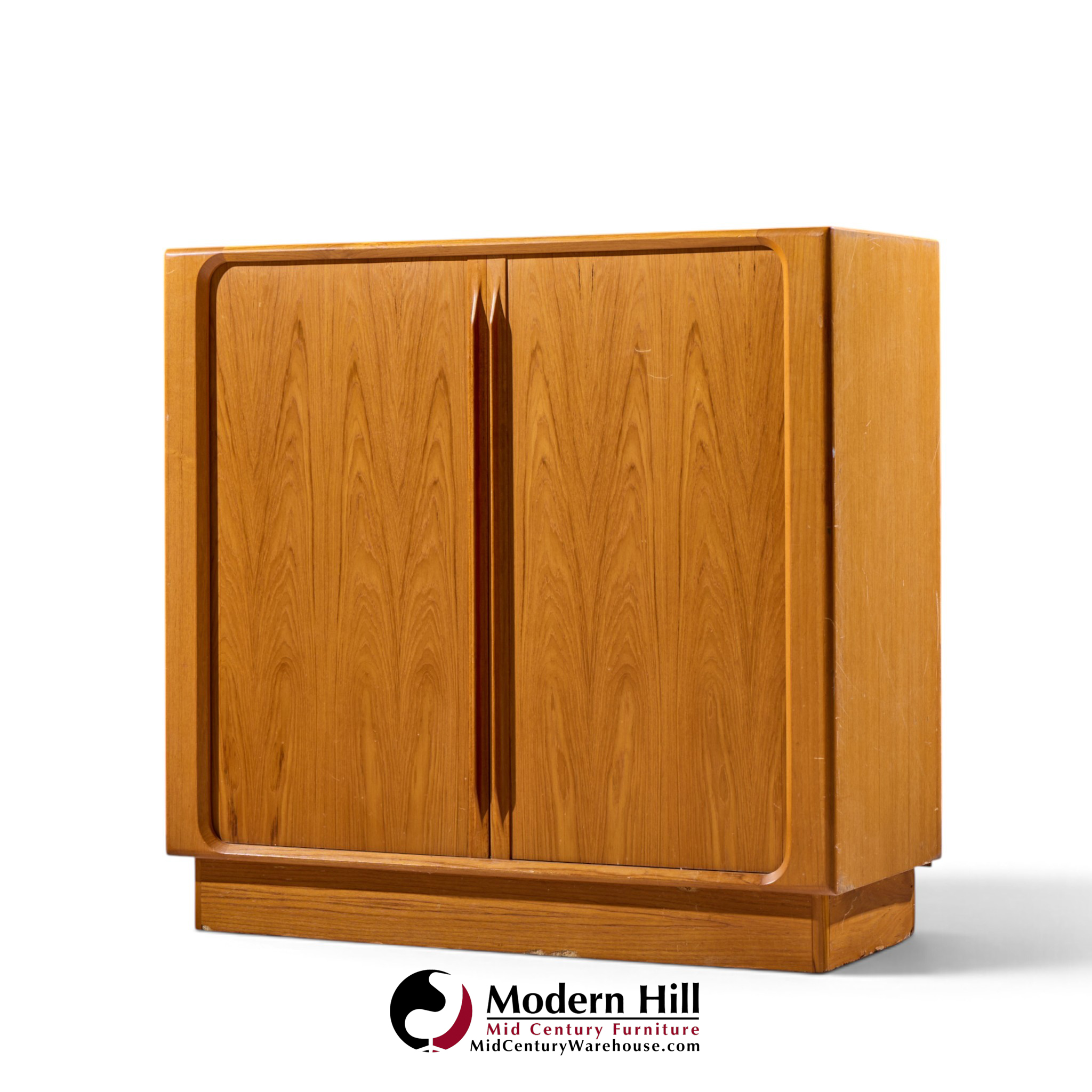 bernhard pedersen mid century danish teak tambour door armoire dresser