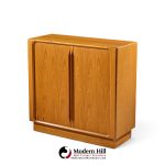 bernhard pedersen mid century danish teak tambour door armoire dresser