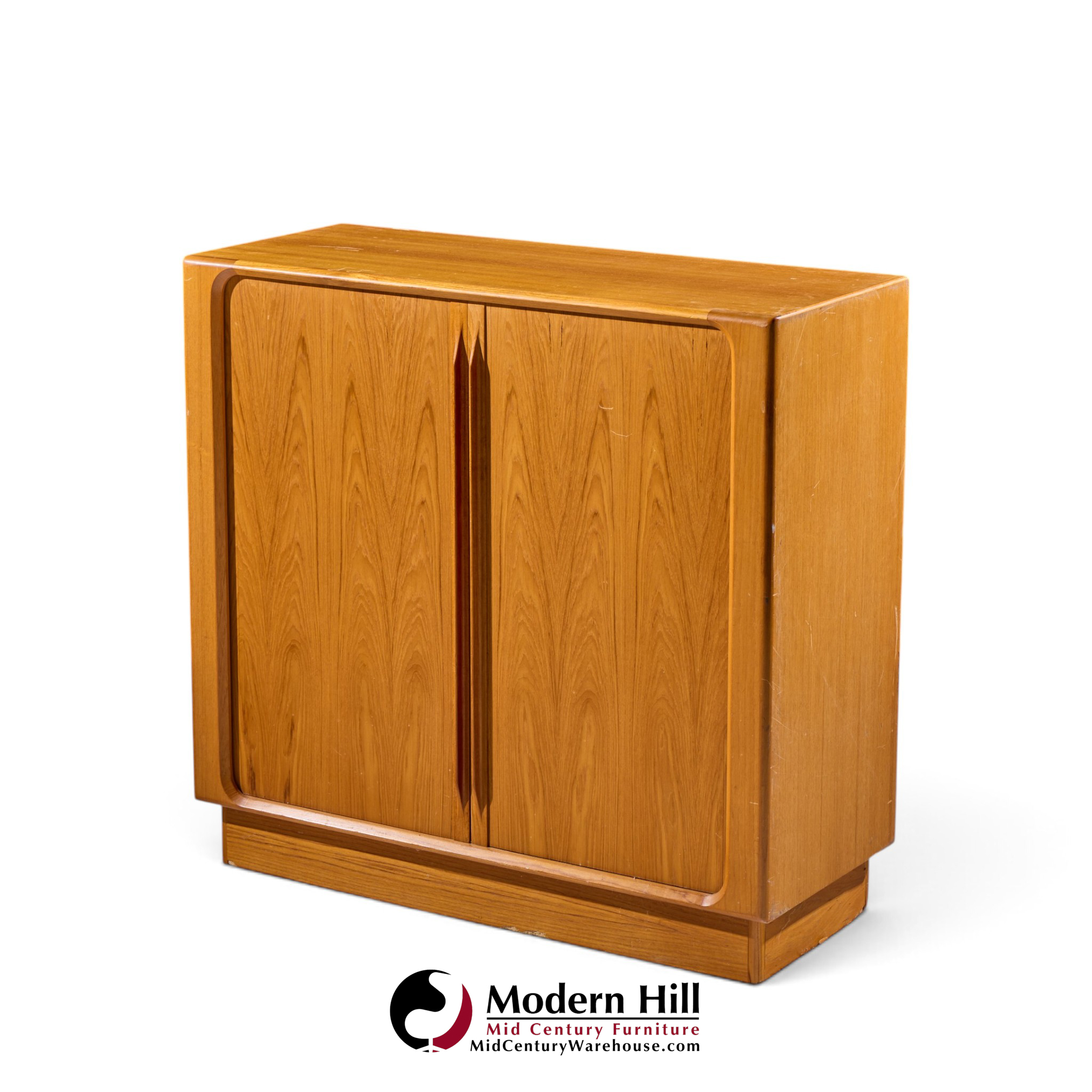 bernhard pedersen mid century danish teak tambour door armoire dresser