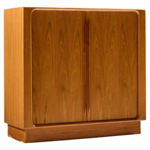 bernhard pedersen mid century danish teak tambour door armoire dresser