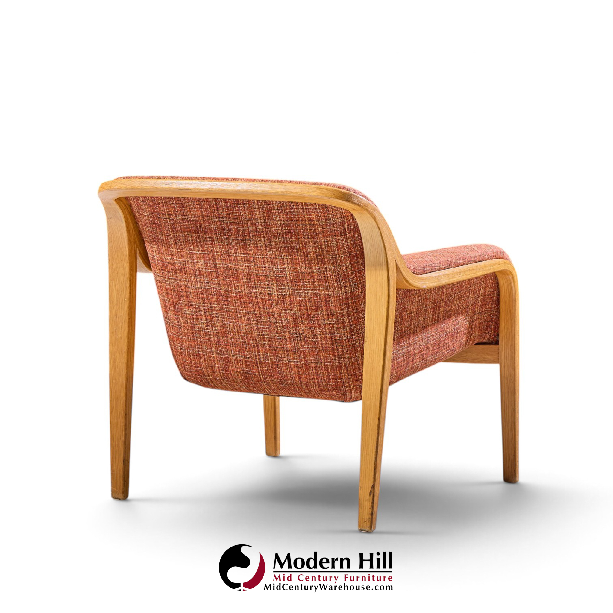bill stephens for knoll model 1315 mid century bentwood lounge chairs - pair