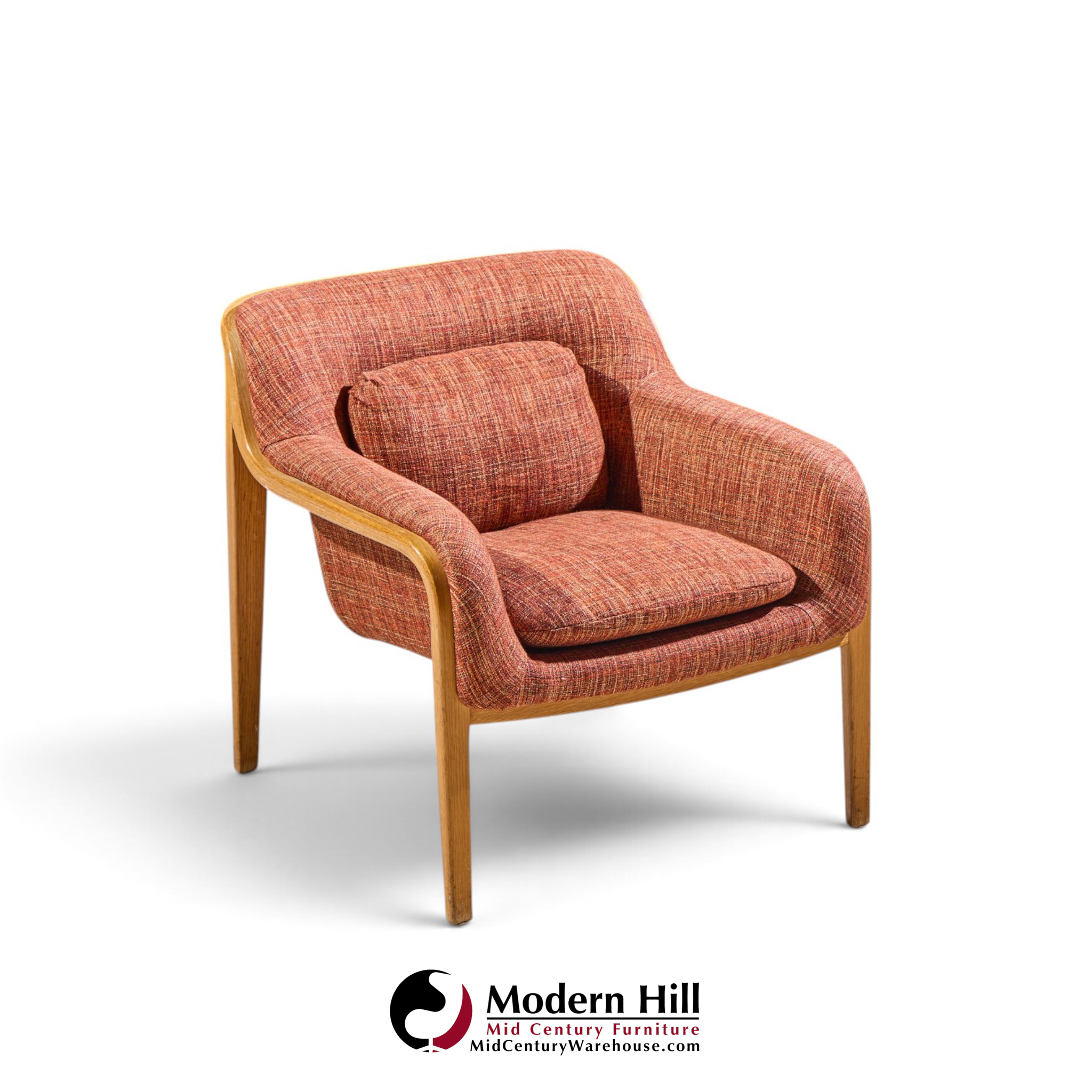 bill stephens for knoll model 1315 mid century bentwood lounge chairs - pair