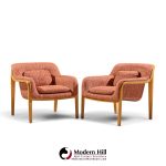 bill stephens for knoll model 1315 mid century bentwood lounge chairs - pair