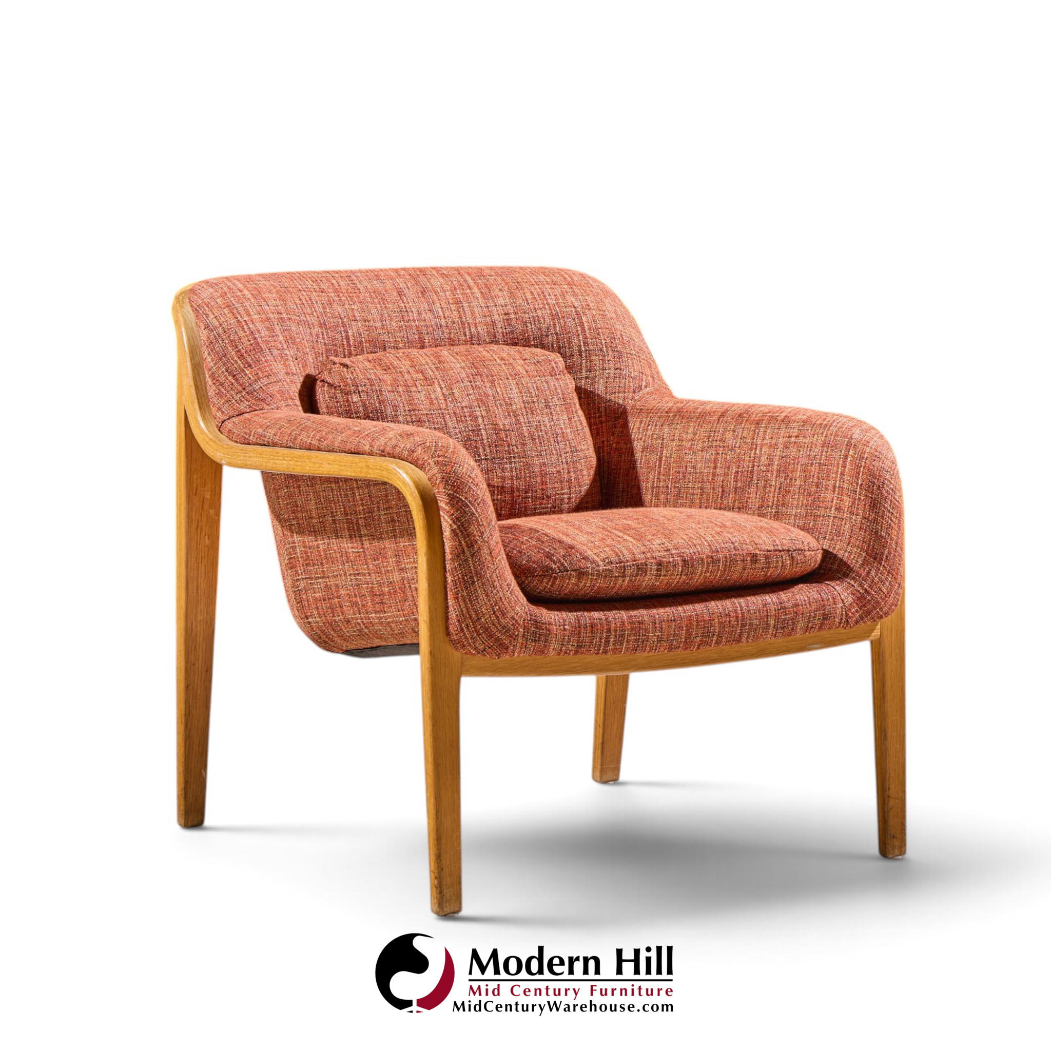 bill stephens for knoll model 1315 mid century bentwood lounge chairs - pair