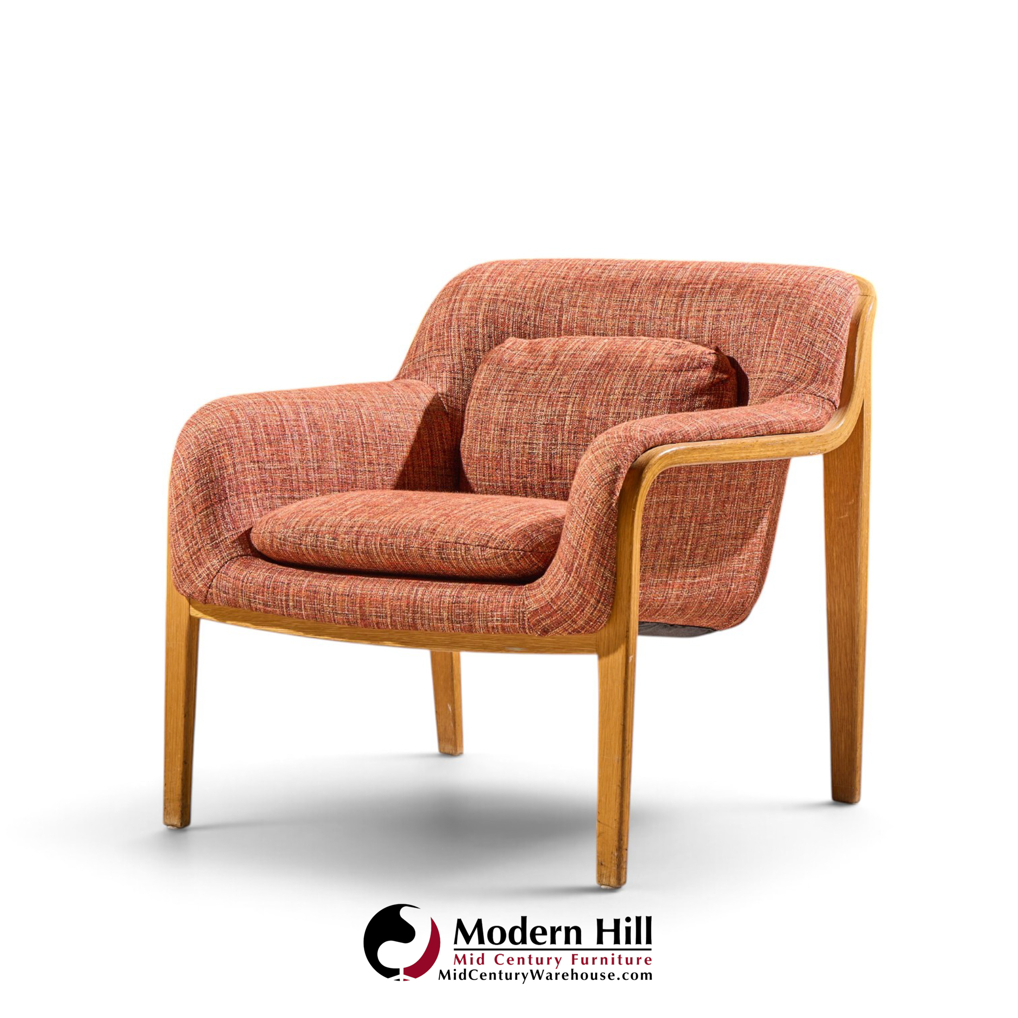 bill stephens for knoll model 1315 mid century bentwood lounge chairs - pair