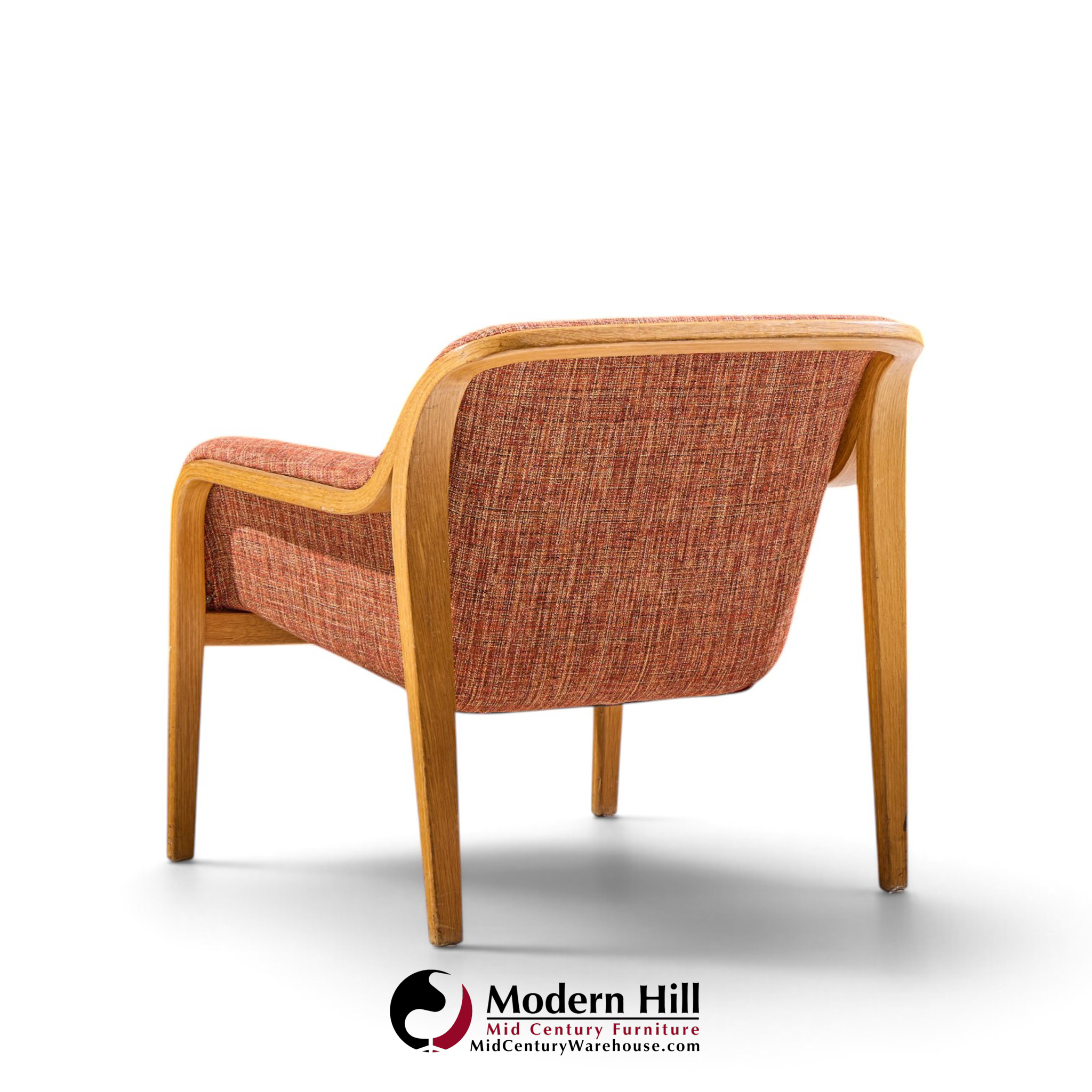 bill stephens for knoll model 1315 mid century bentwood lounge chairs - pair