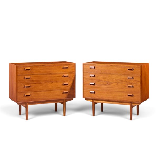 børge mogensen mid century danish modern teak and oak chest of drawers - pair