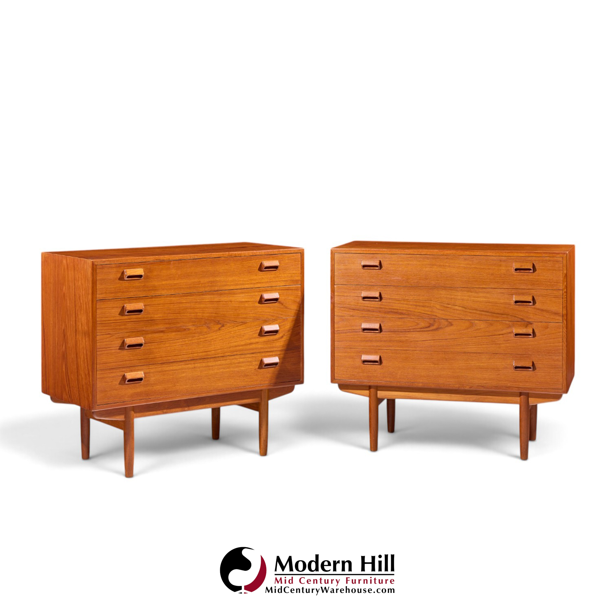 børge mogensen mid century danish modern teak and oak chest of drawers - pair