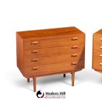 børge mogensen mid century danish modern teak and oak chest of drawers - pair