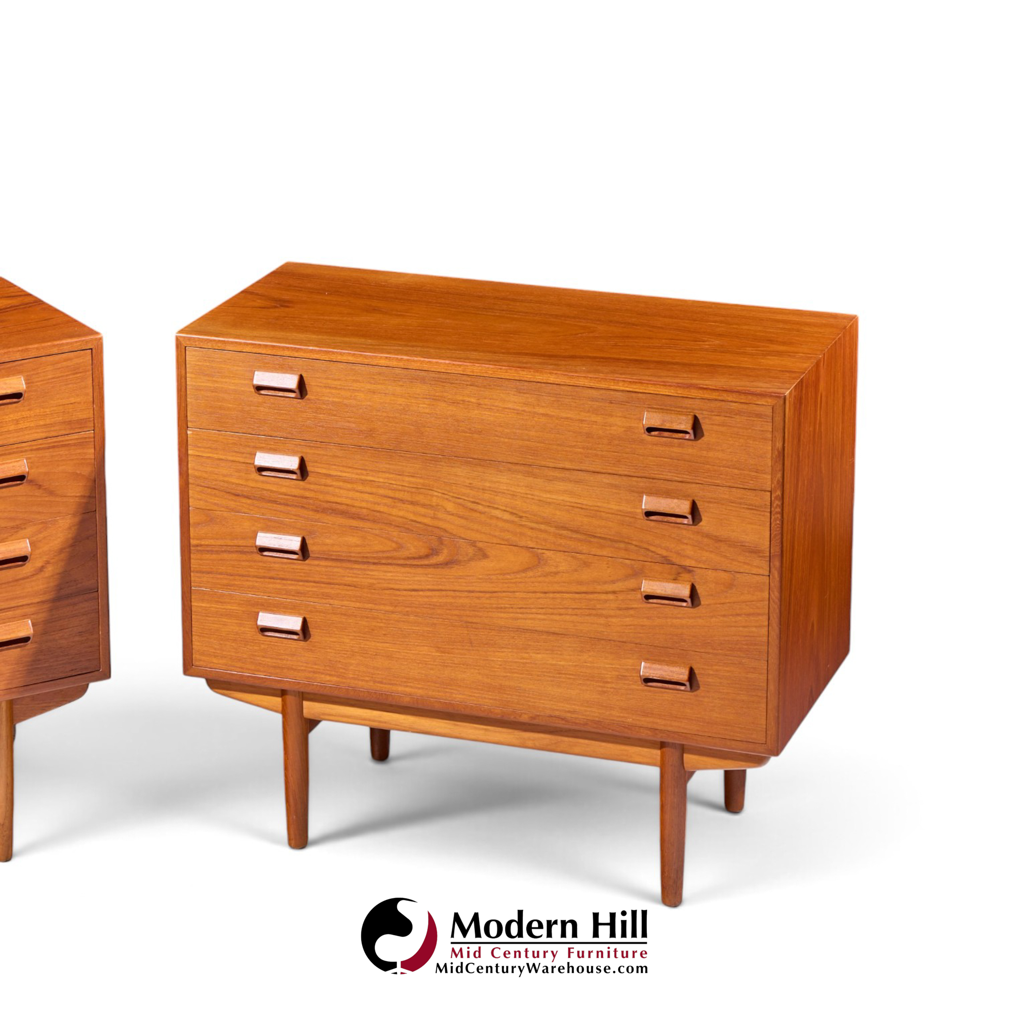 børge mogensen mid century danish modern teak and oak chest of drawers - pair