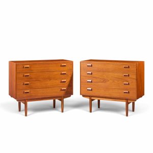 børge mogensen mid century danish modern teak and oak chest of drawers - pair