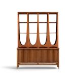 broyhill brasilia mid century walnut room divider
