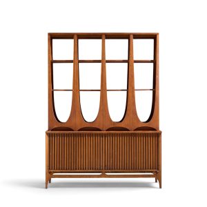 broyhill brasilia mid century walnut room divider