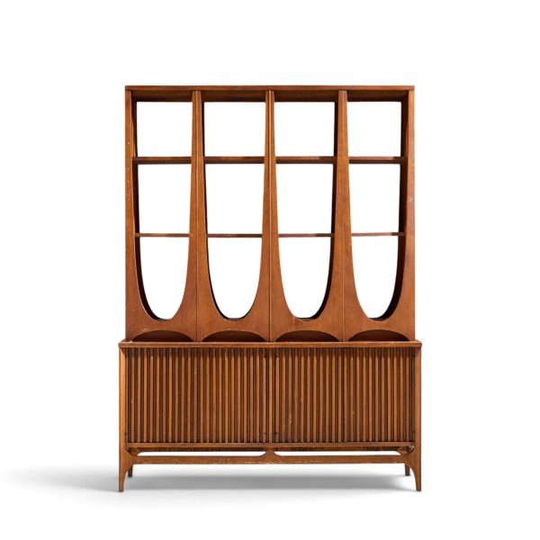 broyhill brasilia mid century walnut room divider