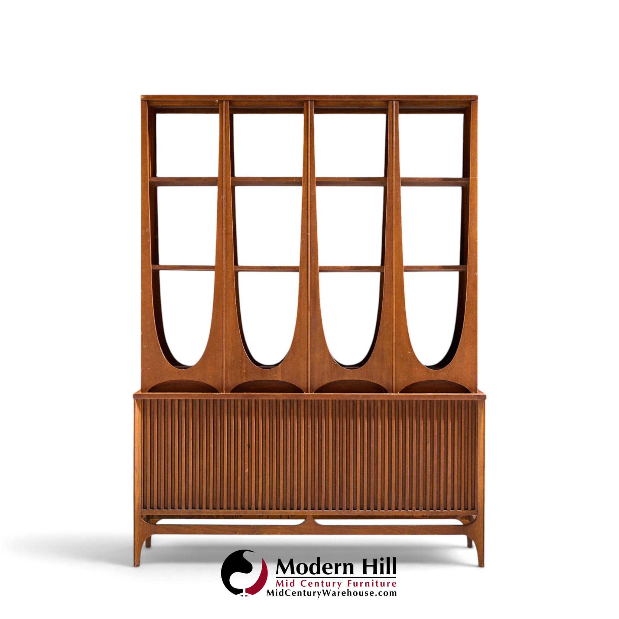 broyhill brasilia mid century walnut room divider