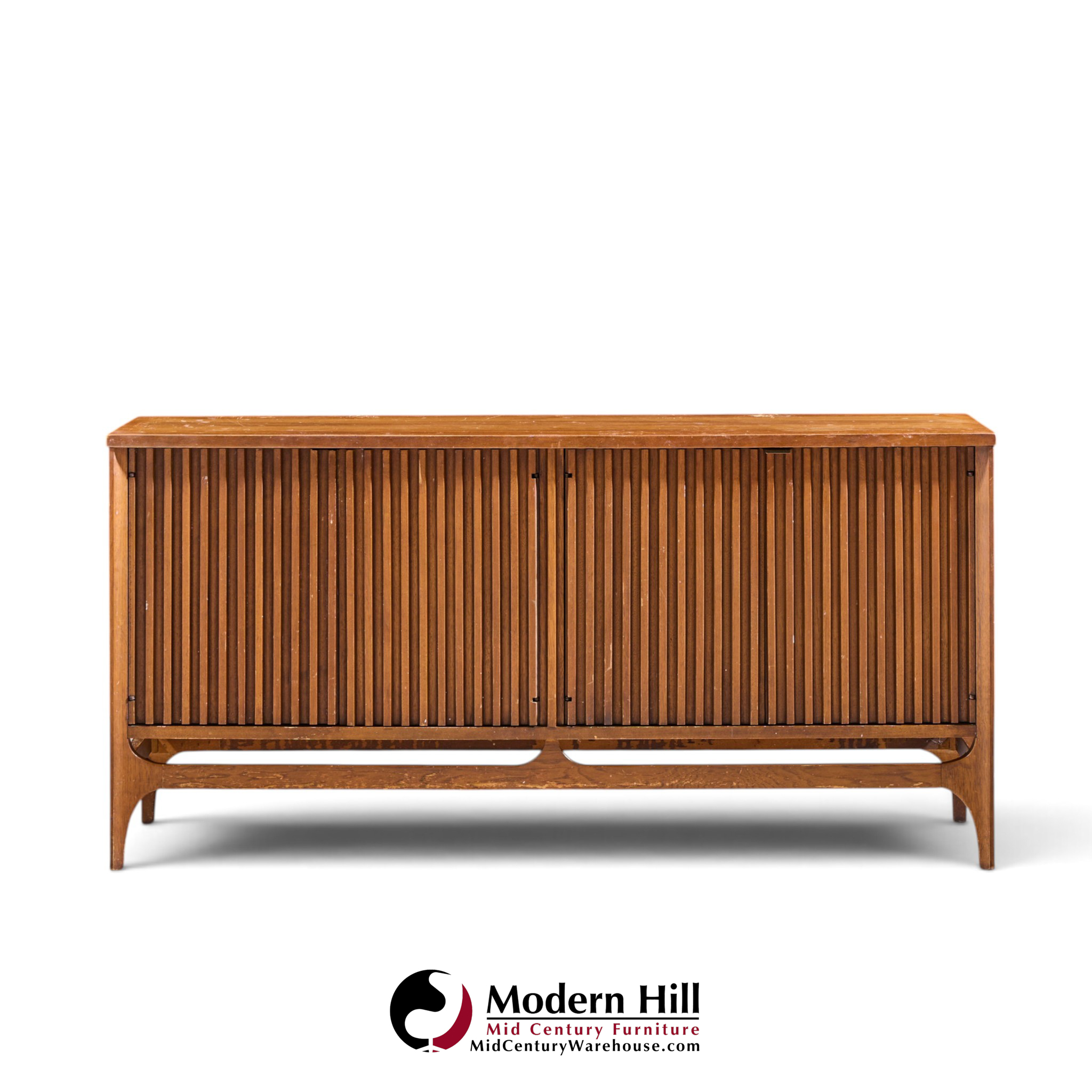 broyhill brasilia mid century walnut room divider