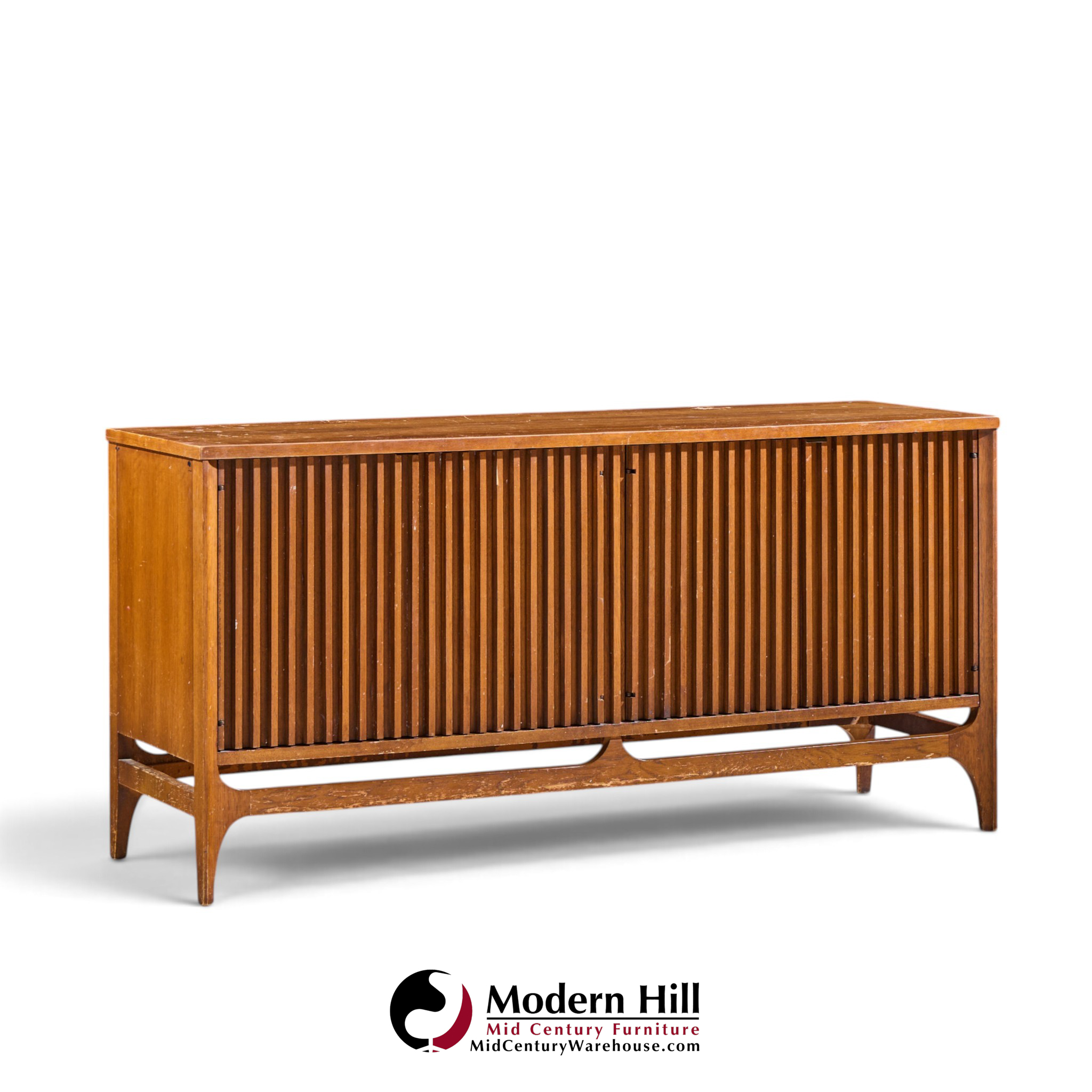 broyhill brasilia mid century walnut room divider
