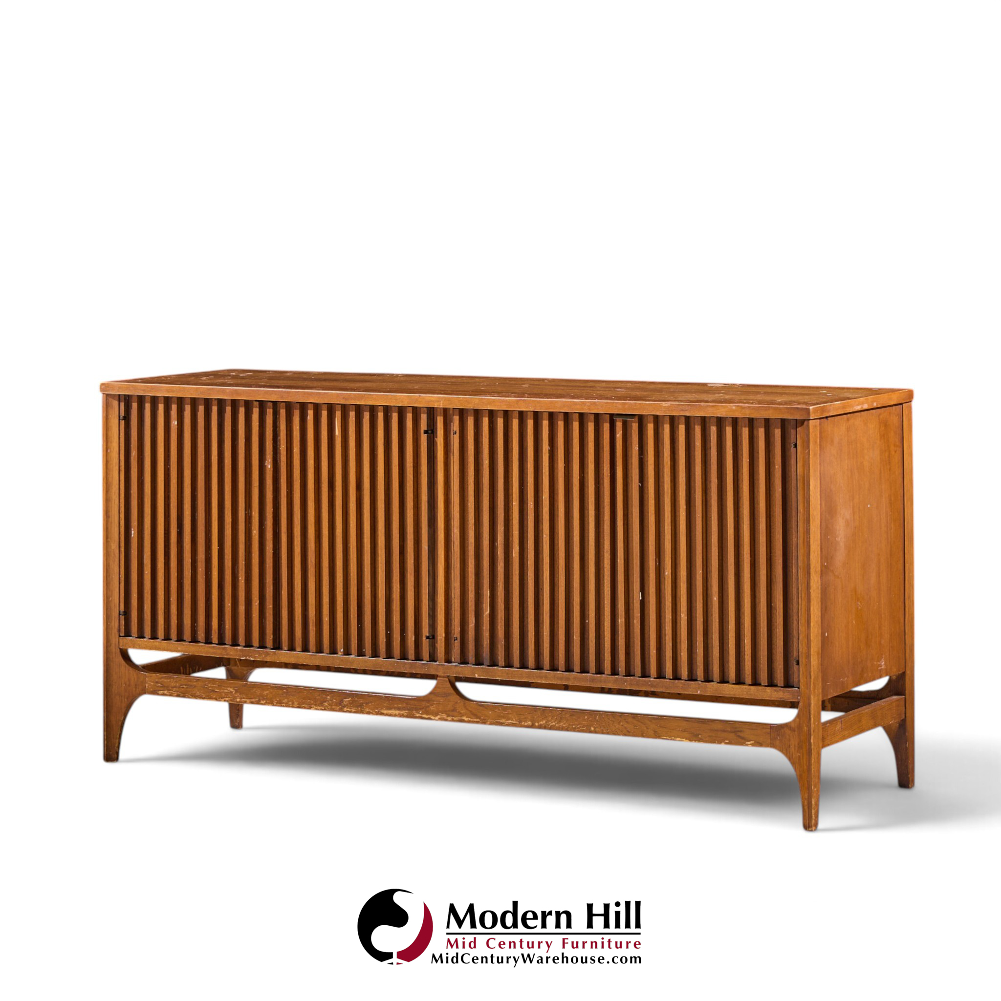broyhill brasilia mid century walnut room divider