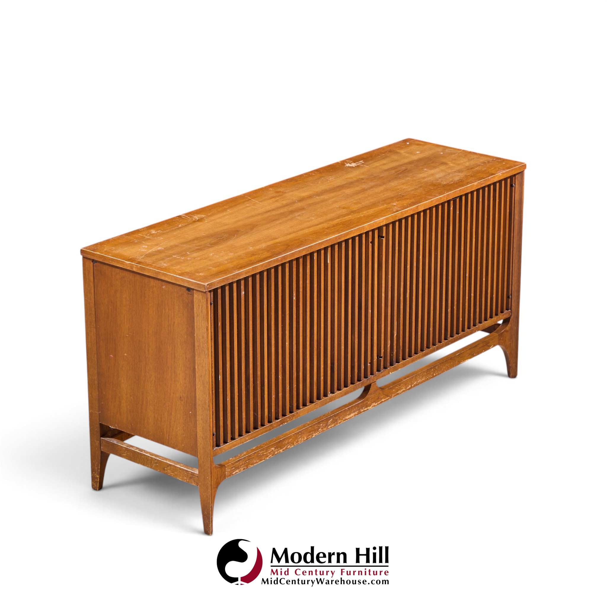 broyhill brasilia mid century walnut room divider