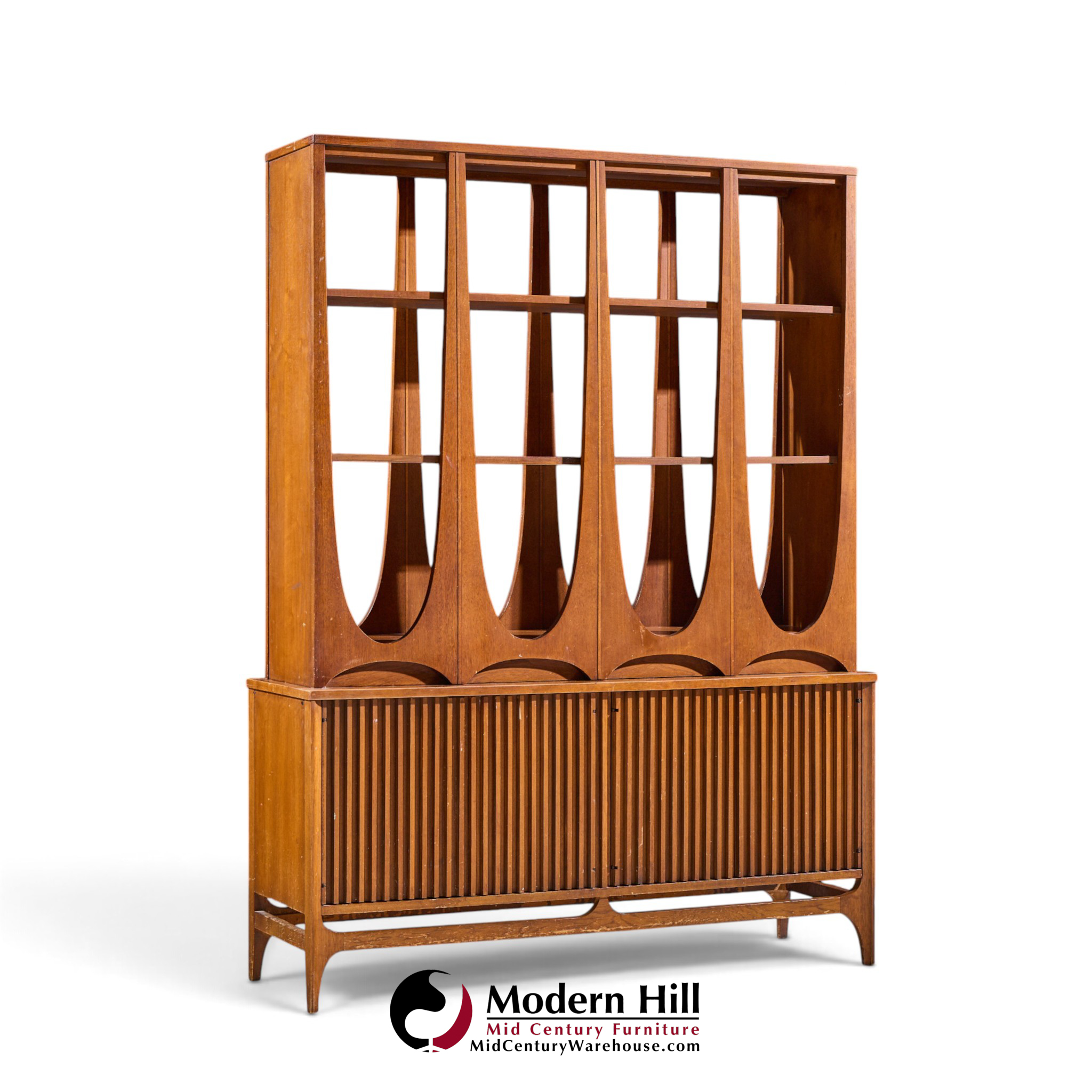 broyhill brasilia mid century walnut room divider