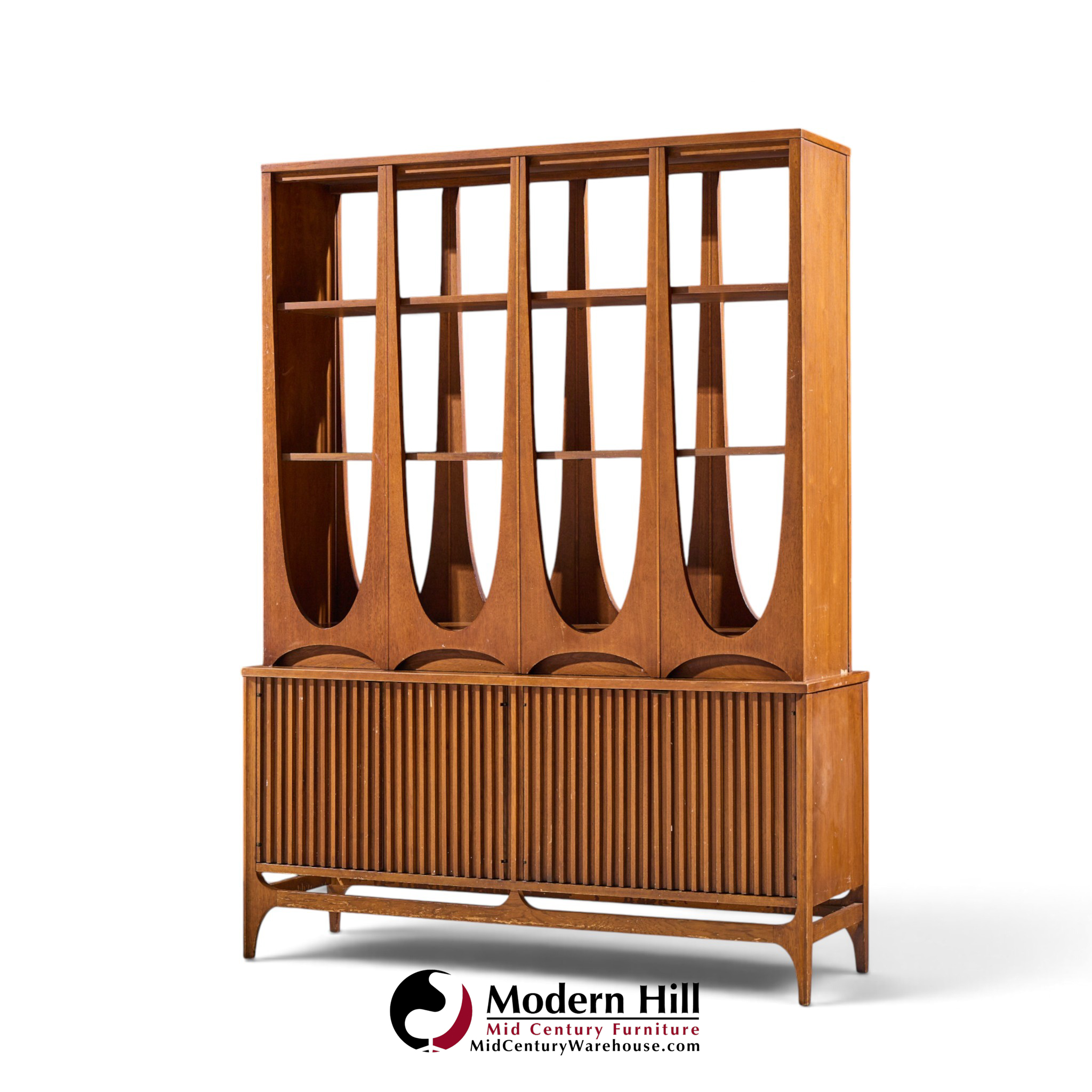 broyhill brasilia mid century walnut room divider