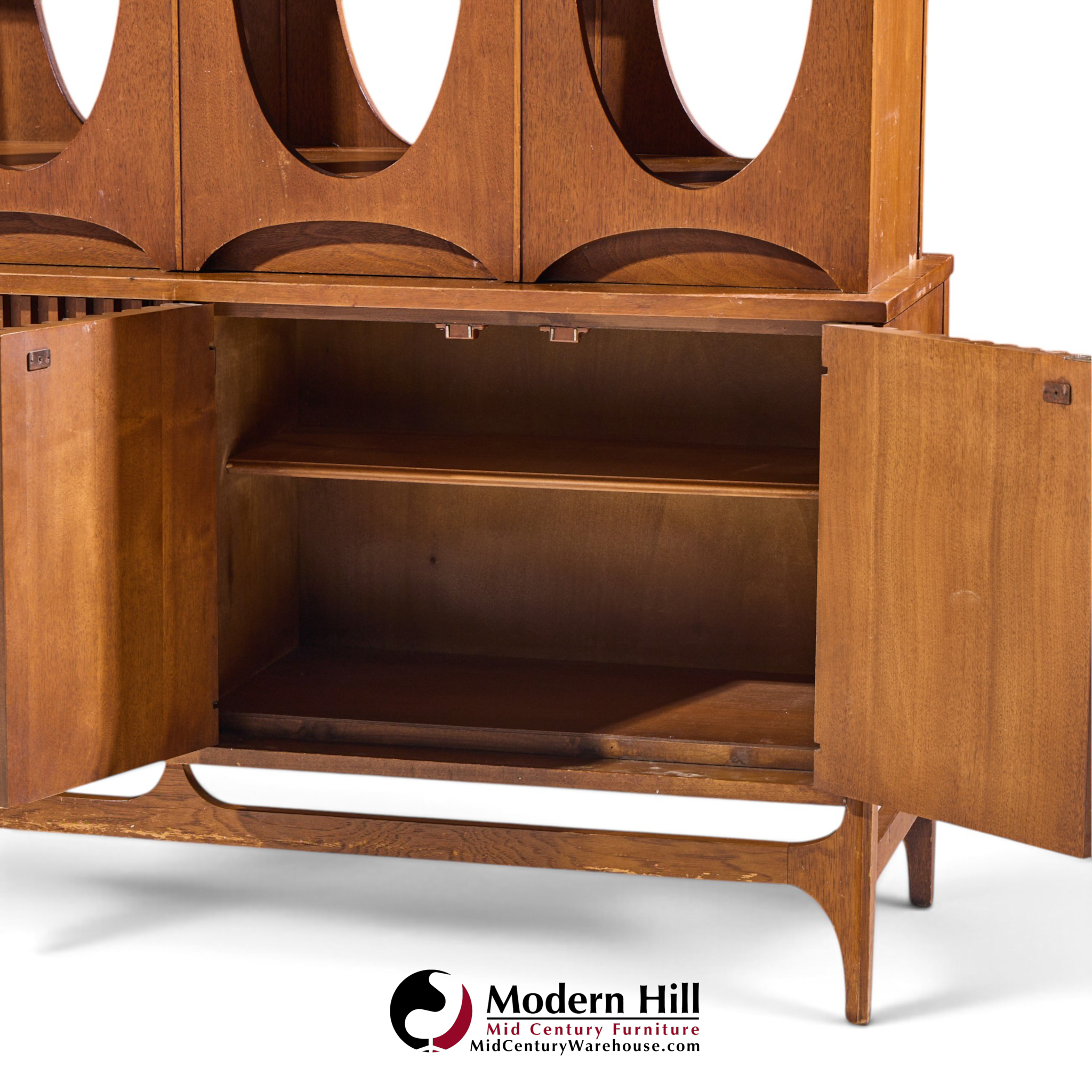 broyhill brasilia mid century walnut room divider